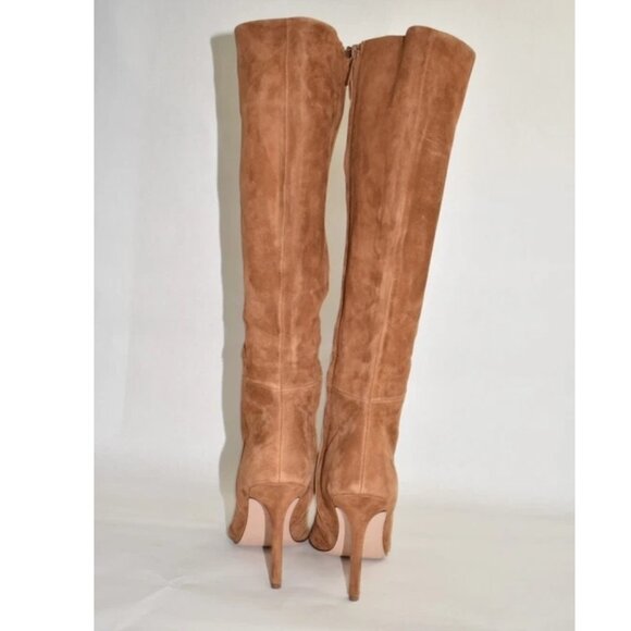 $750 VERONICA BEARD LISA TALL SHAFT BOOT SUEDE POINTY TOE 4" HEEL 7.5 (MG7) - Picture 6 of 8